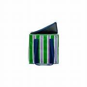 Green Blue Stripe Medium Insulated Tote
